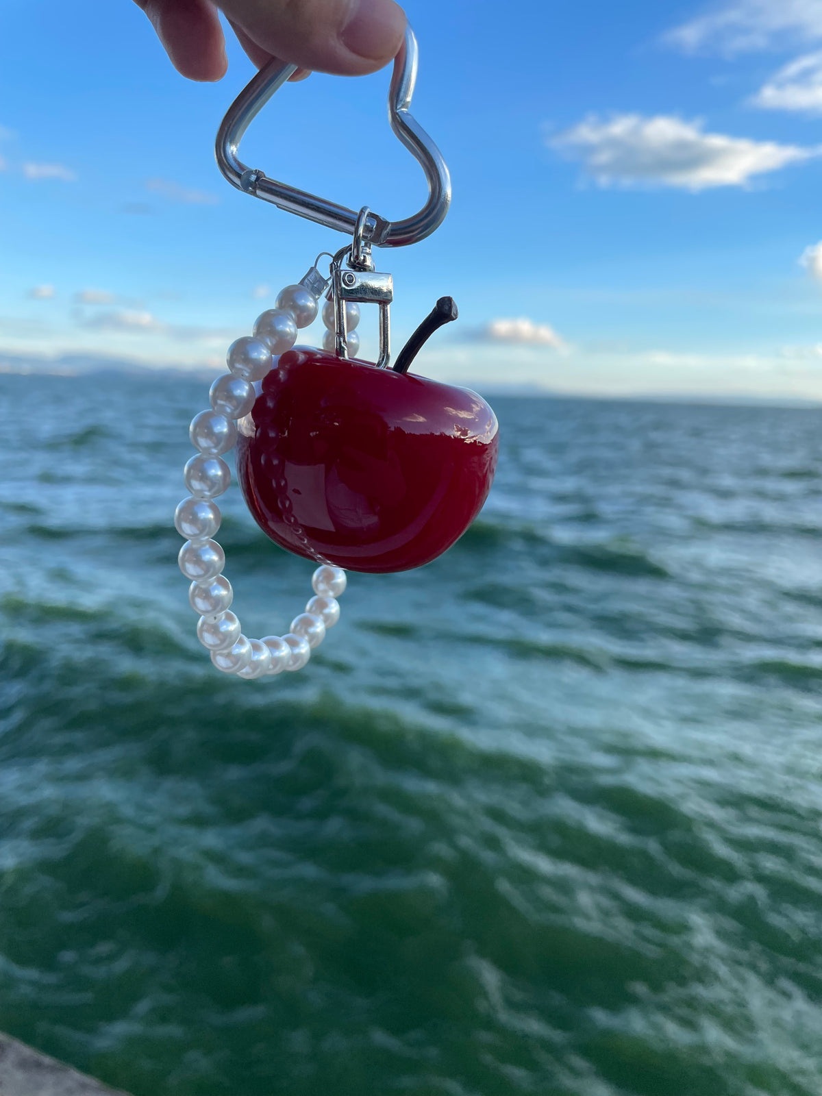 Fruit keychains, various shapes, apple, blueberry, strawberry, orange, cherry, avocado